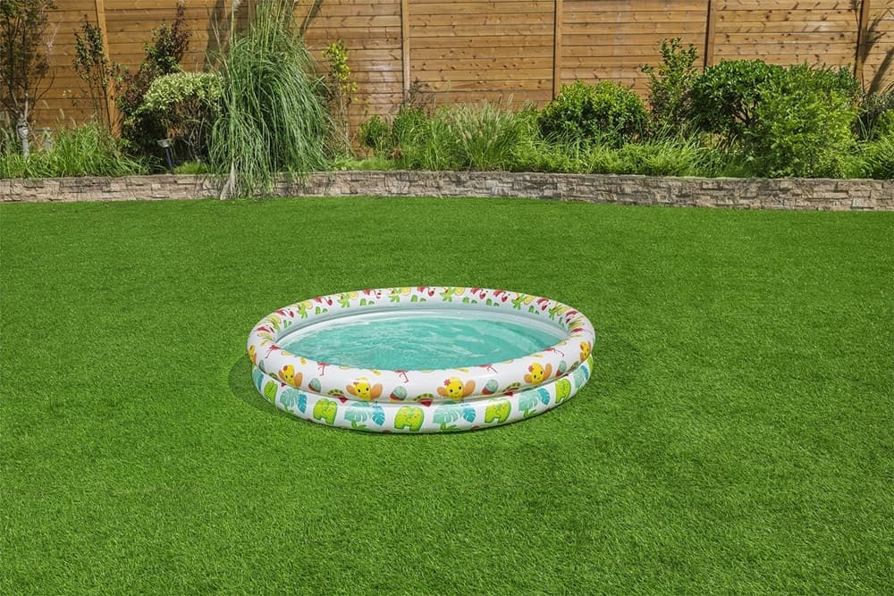 SET PISCINA GONFIABILE A 2 ANELLI PER BAMBINI 122X20 CM CON PALLA SALVAGENTE 51124 - 17