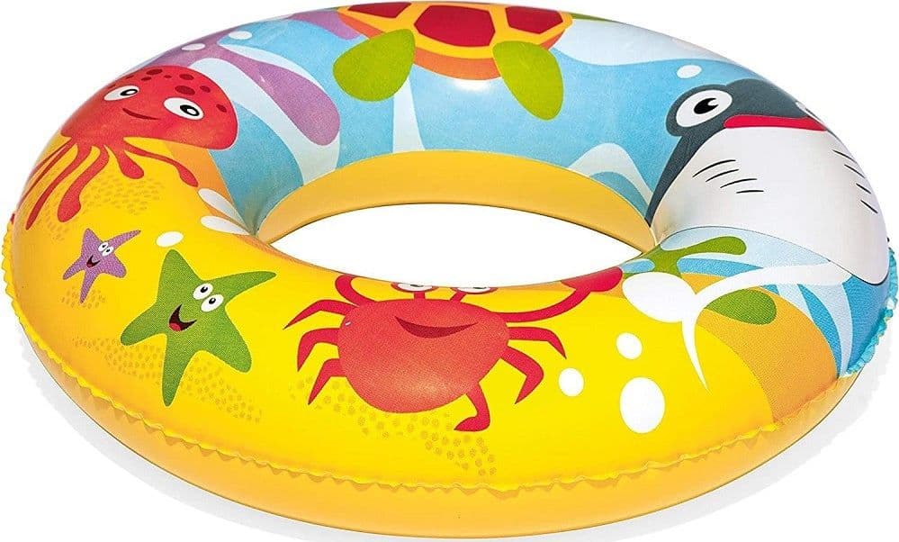 SET PISCINA GONFIABILE A 2 ANELLI PER BAMBINI 122X20 CM CON PALLA SALVAGENTE 51124 - 7