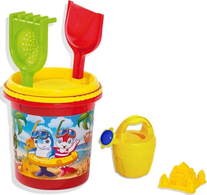 COMPLETO SECCHIELLO ACCESSORI PALETTE GIOCHI MARE JUMBO IN RETE BAMBINI 114275 - 3