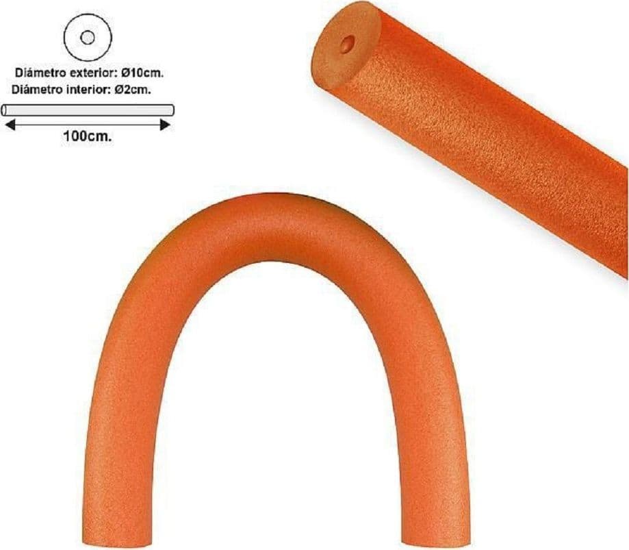 MEGA TUBO GALLEGGIANTE PISCINA Ø10X100 CM ARANCIO ESERCIZI GIOCHI ACQUA 065241A