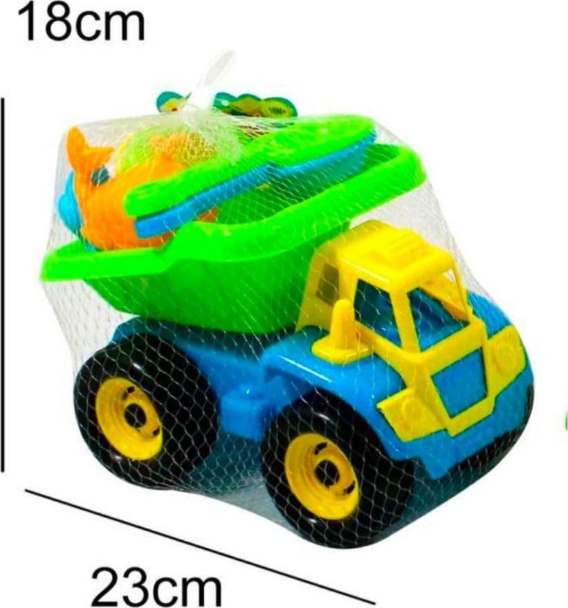 SET DA SPIAGGIA CAMION COLORATO PER IL MARE CON 5 ACCESSORI GIOCO BIMBI ETÀ 18+ - 2