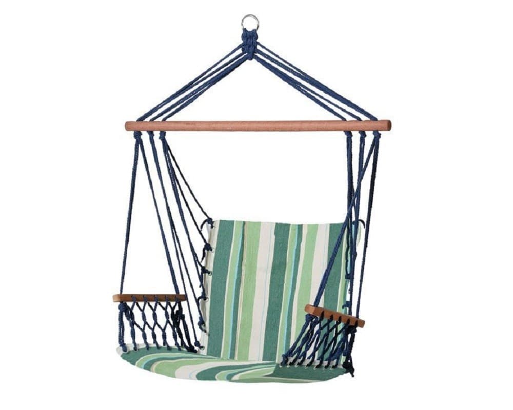 AMACA SEDIA SOSPESA MULTICOLORE 100X50X3CM IN TESSUTO CAMPEGGIO GIARDINO 69607A - 2