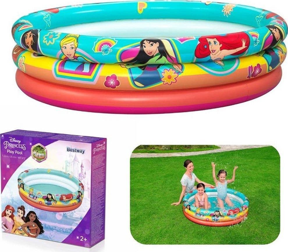 PISCINA GONFIABILE 3 ANELLI PRINCESS 122X25CM PER BAMBINI GIARDINO ESTATE 91099 - 2