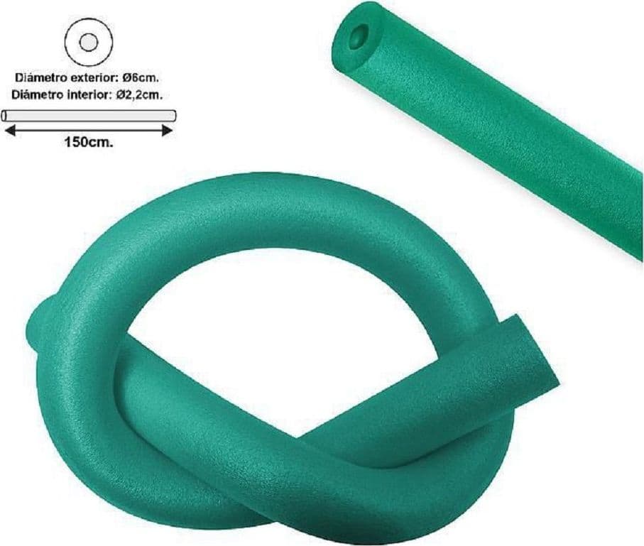 TUBO GALLEGGIANTE PER PISCINA Ø 6X150 CM VERDE PER ESERCIZI GIOCHI ACQUA 062899V