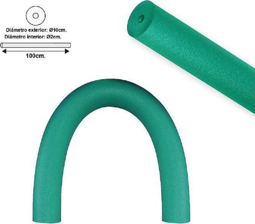 MEGA TUBO GALLEGGIANTE PISCINA Ø10X100CM VERDE PER ESERCIZI GIOCHI ACQUA 065241V