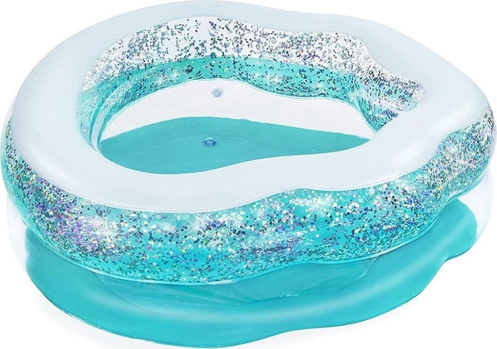 PISCINA GONFIABILE TONDA CONCHIGLIA SCINTILLANTE 150X127X43CM PER BAMBINI 52489 - 9
