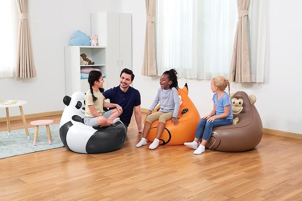 POLTRONCINA POLTRONA GONFIABILE DESIGN ANIMALI PANDA SCIMMIA VOLPE 72 CM 75116 - 25