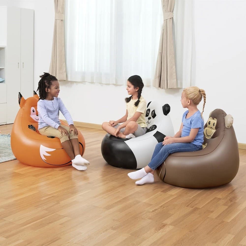 POLTRONCINA POLTRONA GONFIABILE DESIGN ANIMALI PANDA SCIMMIA VOLPE 72 CM 75116 - 27
