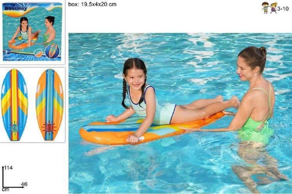 TAVOLA NUOTO 114X46CM CON MANIGLIE BAMBINI MARE PISCINA 2 COLORI ASSORTITI 42046 - 7