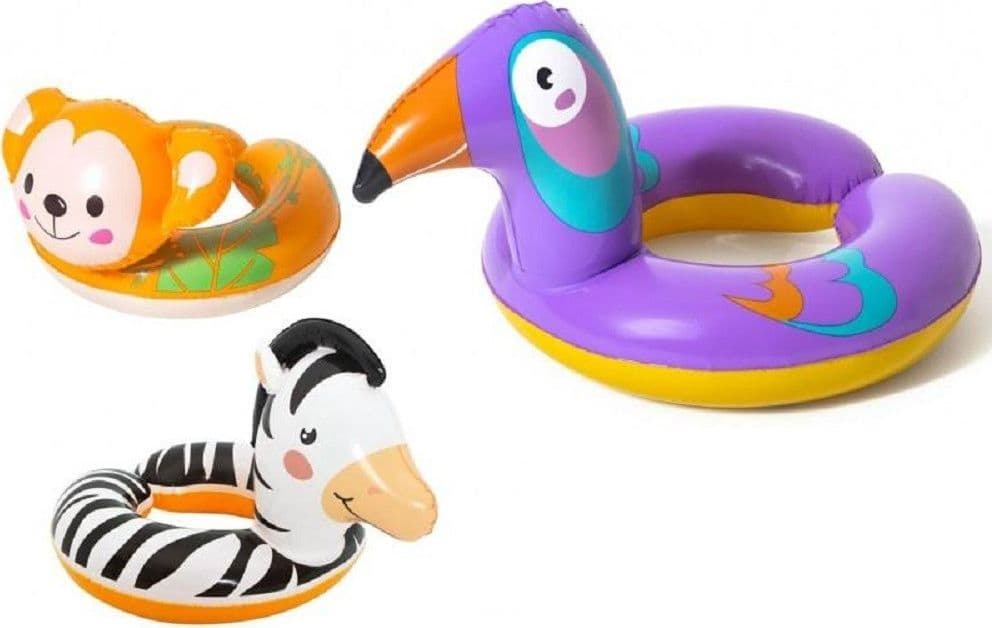 CIAMBELLA SALVAGENTE GONFIABILE BAMBINI CON TESTA ANIMALI SAFARI ASSORTITI 36112 - 12