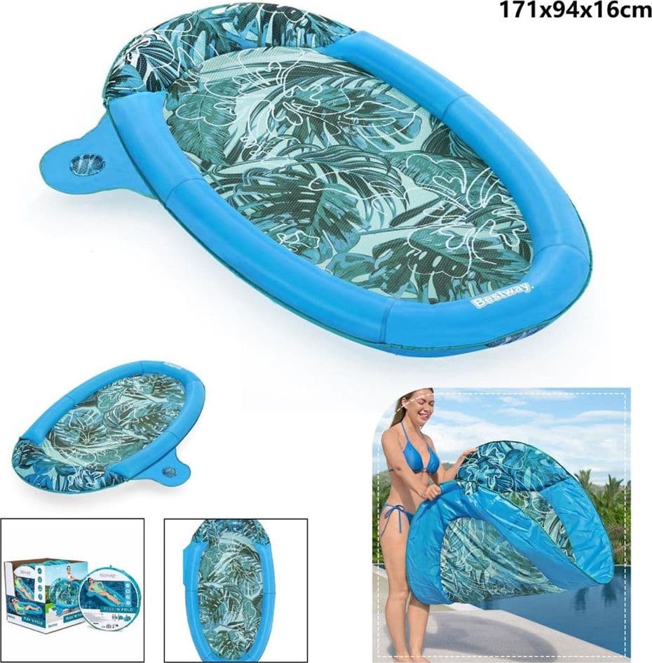 LOUNGE LETTINO GONFIABILE GALLEGGIANTE PISCINA MARE FLEX'N FOLD 171X94X16CM 43552 - 15