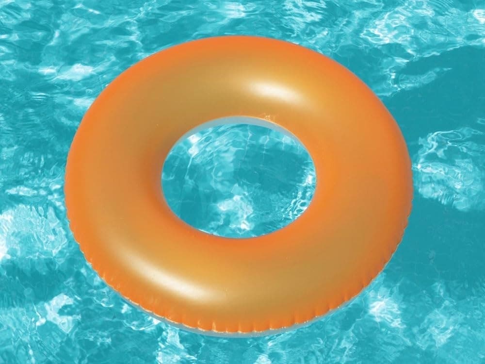 CIAMBELLA SALVAGENTE GONFIABILE PER BAMBINI TRASPARENTE NEON NUOTO 76 CM 36024 - 19