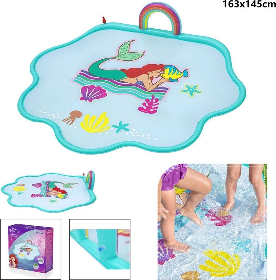TAPPETTINO SPRUZZI ACQUA SIRENETTA SPLASH PAD 163X145CM PER BAMBINI ESTATE 9101E - 9