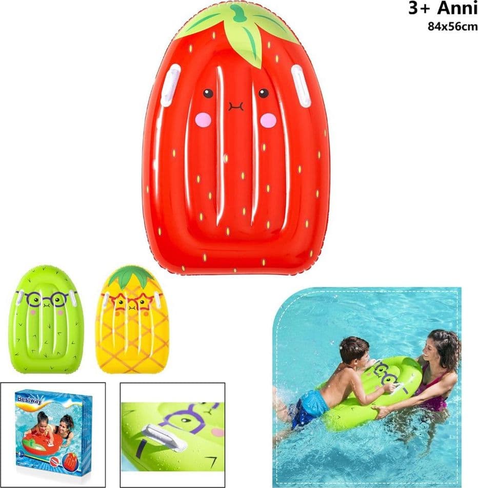 TAVOLA NUOTO SURF TUTTI FRUTTI 84X56CM 3 FRUTTI ASSORTITI FRAGOLA KIWI ANANAS 42049 - 4