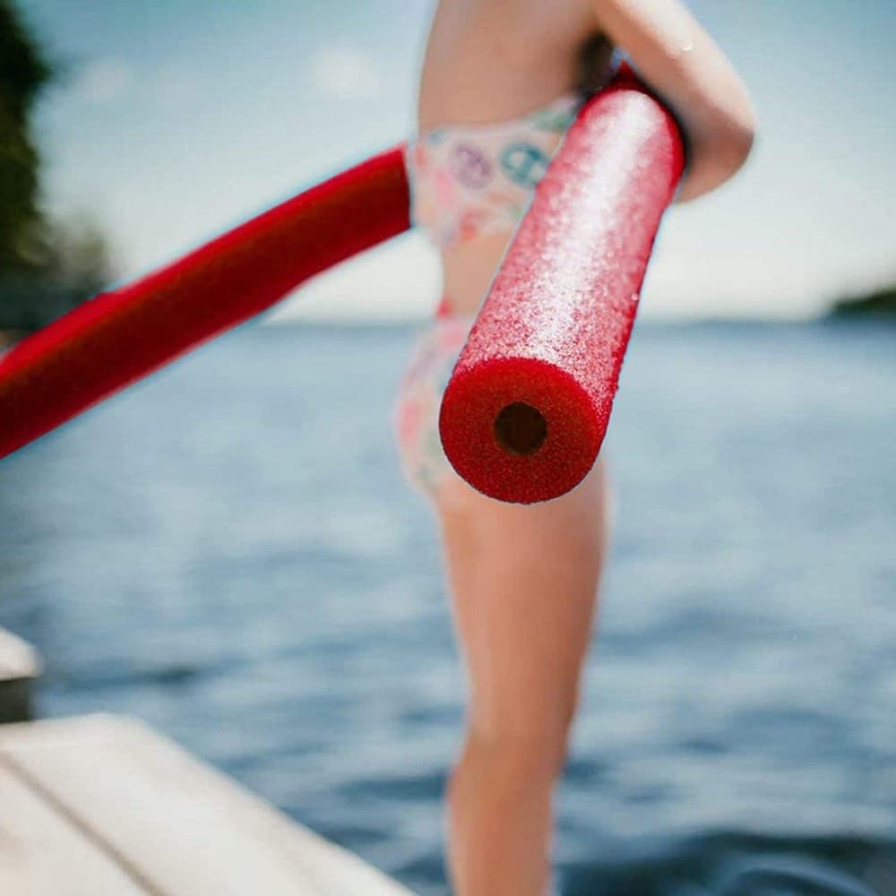 MAXI TUBO GALLEGGIANTE PISCINA Ø10X150CM ROSSO PER ESERCIZI GIOCHI ACQUA 066767S - 7