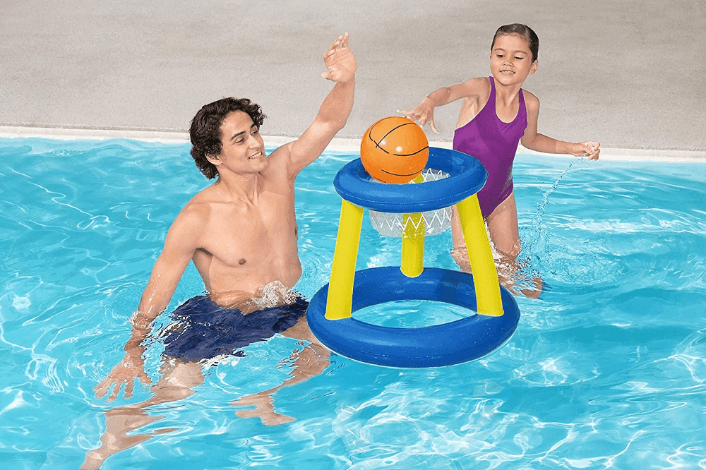 CANESTRO DA BASKET GIOCO GONFIABILE PER BAMBINI SPLASH 'N' HOOP 61CM PALLA 52418 - 4
