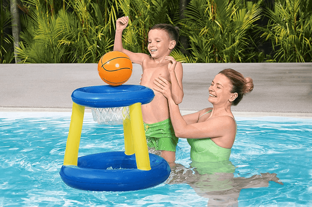 CANESTRO DA BASKET GIOCO GONFIABILE PER BAMBINI SPLASH 'N' HOOP 61CM PALLA 52418 - 10