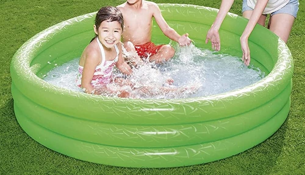 PISCINA GONFIABILE TINTA UNITA EFFETTO GHIACCIO 3 ANELLI 152X30CM GIARDINO 51026 - 14