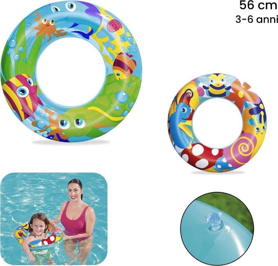 SALVAGENTE GONFIABILE DESIGNER A FANTASIA 56CM BAMBINI 3 MODELLI ASSORTITI 36013 - 2