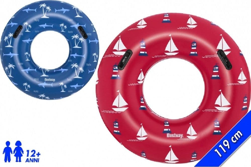 CIAMBELLA GONFIABILE FASHION NAUTICAL SALVAGENTE 119CM CON MANIGLIE ESTATE 36353 - 15