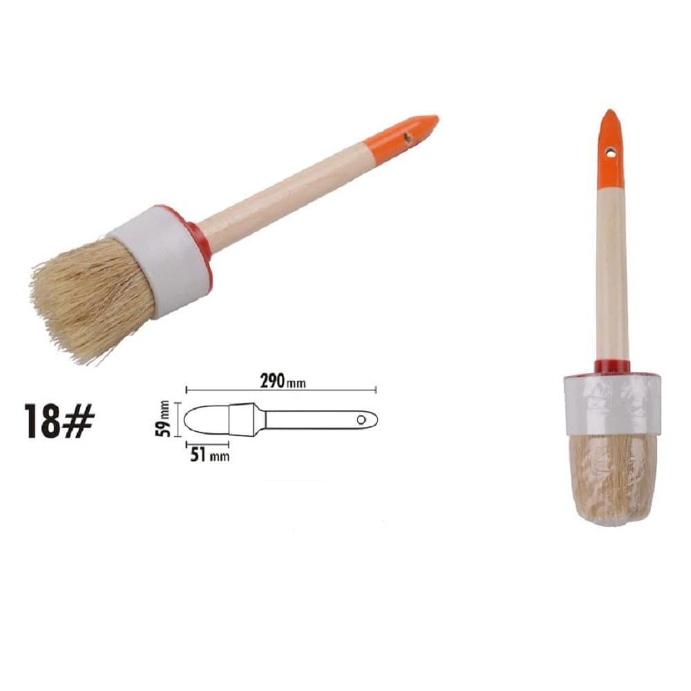PENNELLO PITTURA MANIGLIA IN LEGNO SETOLE NATURALI A TESTA TONDA 51MM 18" 90297