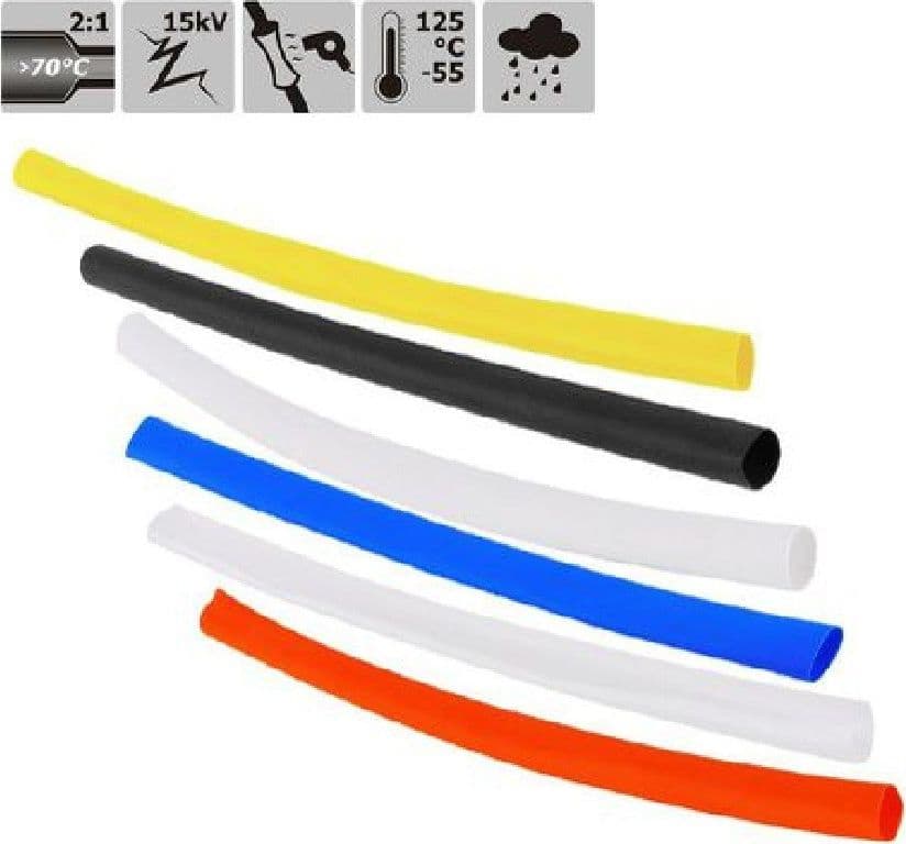 SET 10 PZ GUAINE TERMORESTRINGENTI TERMORETRATTILI COLORATE 3X120MM CAVI 57092 - 2