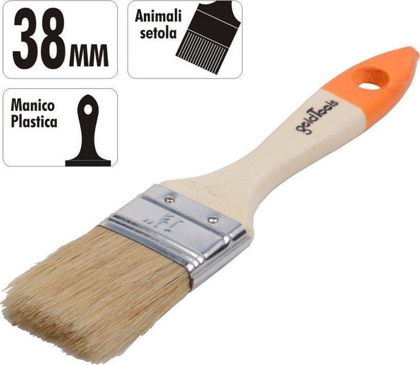 PENNELLO PIATTO DA 1.5" 38 MM PENNELLESSA PER PITTURA VERNICIARE DIPINGERE 90262 - 3