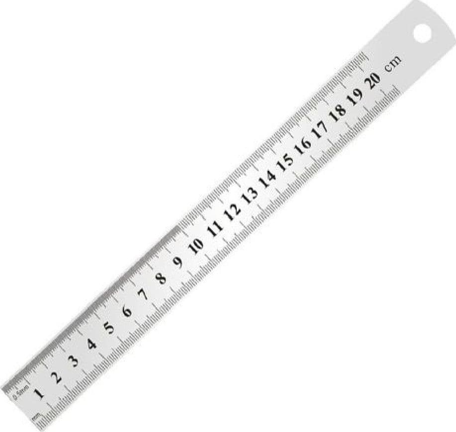 RIGHELLO METRO IN ACCIAIO INOX METALLO 1 MM A 20 CM RIGA SEGNATURA CM INCH 97762 - 2