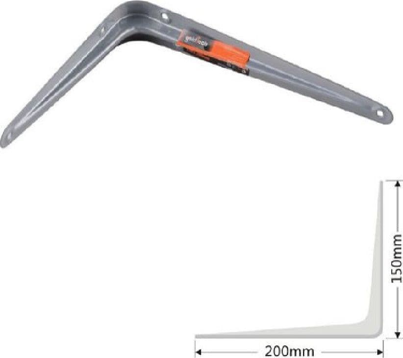 SET 2PZ REGGIMENSOLA SUPPORTO STAFFA TRIANGOLO MENSOLA METALLO 20CM GRIGIO 91263 - 2