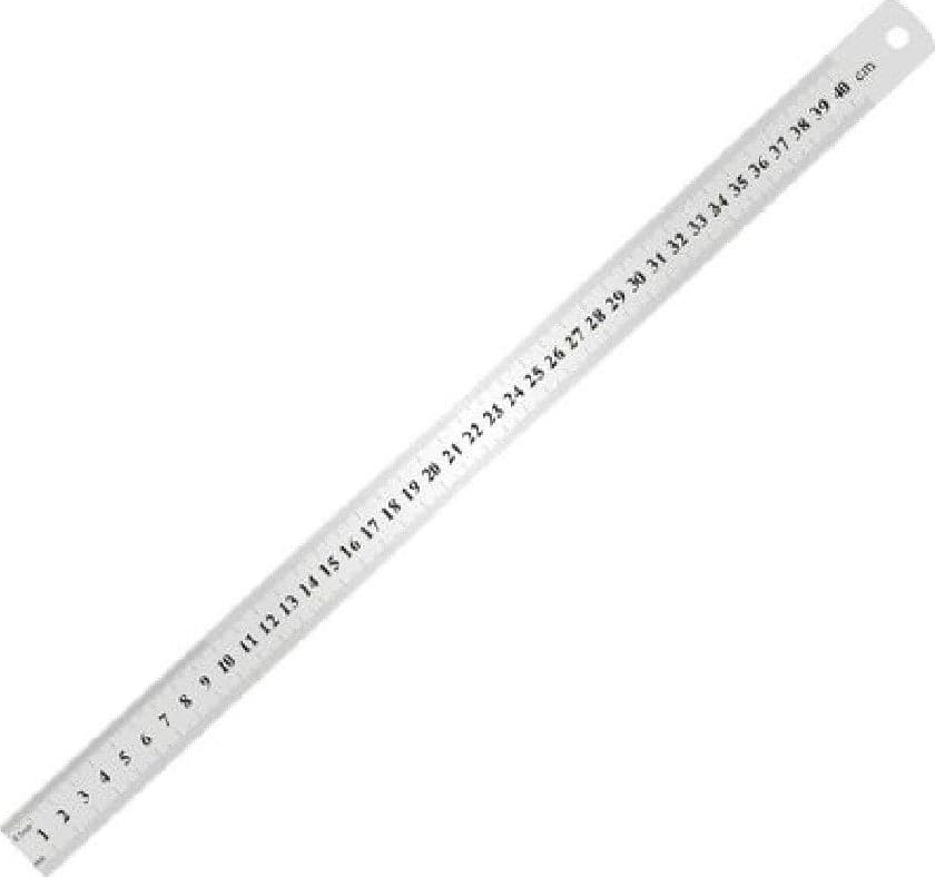 RIGHELLO METRO IN ACCIAIO INOX METALLO 1MM A 40 CM RIGA SEGNATURA CM INCH 97764 - 2