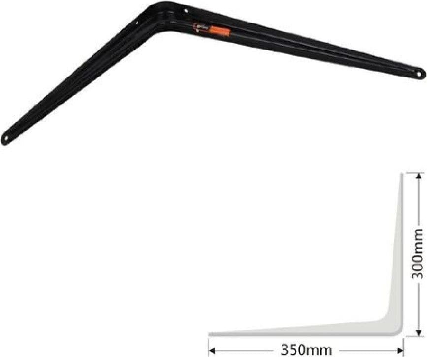 SET 2 PZ REGGIMENSOLA SUPPORTO STAFFA TRIANGOLO MENSOLA METALLO 35 CM NERO 91274 - 2