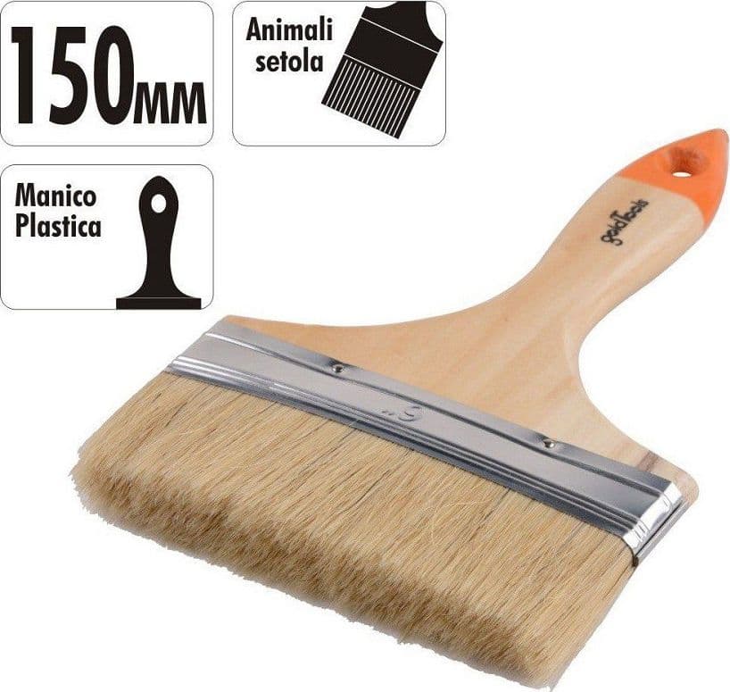 PENNELLO PIATTO DA 6" 150 MM PENNELLESSA PER PITTURA VERNICIARE DIPINGERE 90268 - 3