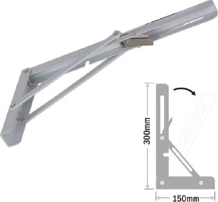 REGGIMENSOLA SUPPORTO STAFFA METALLO PIEGHEVOLE REGOLABILE 30X15CM BIANCO 91289 - 2