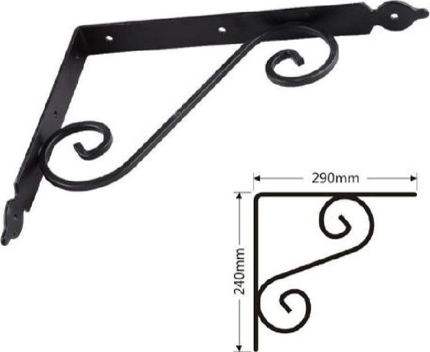 SET 2 PZ REGGIMENSOLA SUPPORTO STAFFA ANGOLIERE FANTASIA 290X240CM NERA 91279 - 2