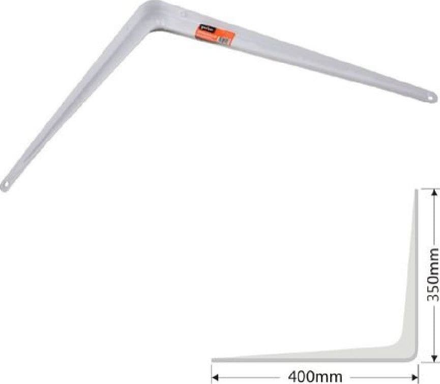 SET 2PZ REGGIMENSOLA SUPPORTO STAFFA TRIANGOLO MENSOLA METALLO 40CM BIANCA 91259 - 2