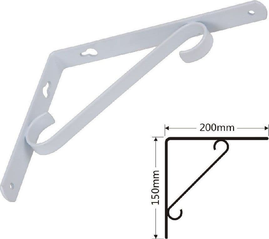 SET 2 PZ REGGIMENSOLA SUPPORTO STAFFA ANGOLIERE RINFORZO 200X150 MM BIANCA 91285 - 2