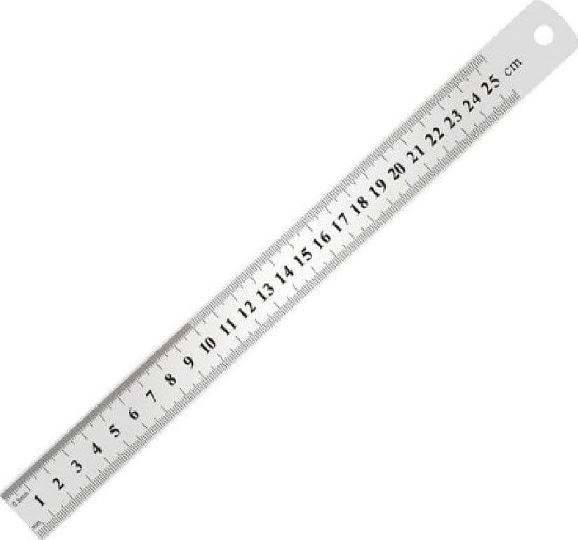 RIGHELLO METRO IN ACCIAIO INOX METALLO 1 MM A 25 CM RIGA SEGNATURA CM INCH 97763 - 2