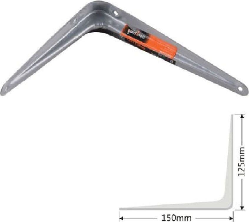 SET 2PZ REGGIMENSOLA SUPPORTO STAFFA TRIANGOLO MENSOLA METALLO 15CM GRIGIO 91262 - 2