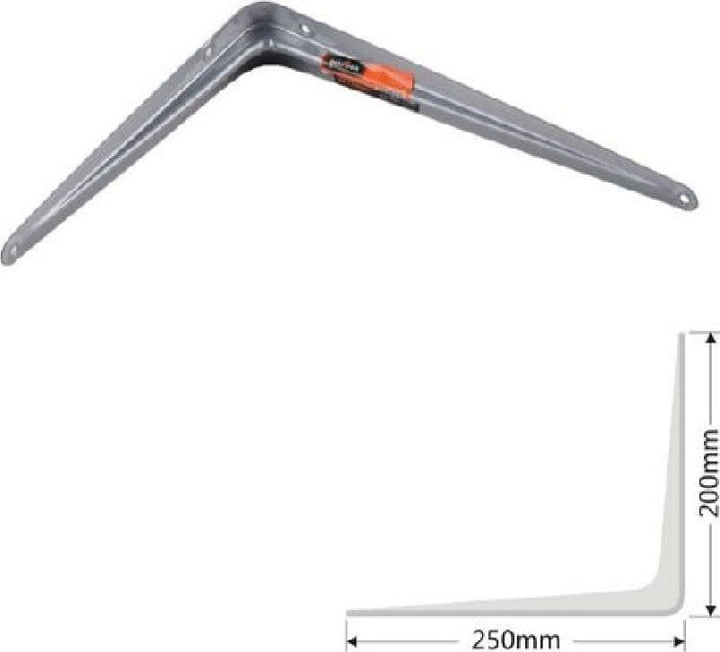 SET 2PZ REGGIMENSOLA SUPPORTO STAFFA TRIANGOLO MENSOLA METALLO 25CM GRIGIO 91264 - 2