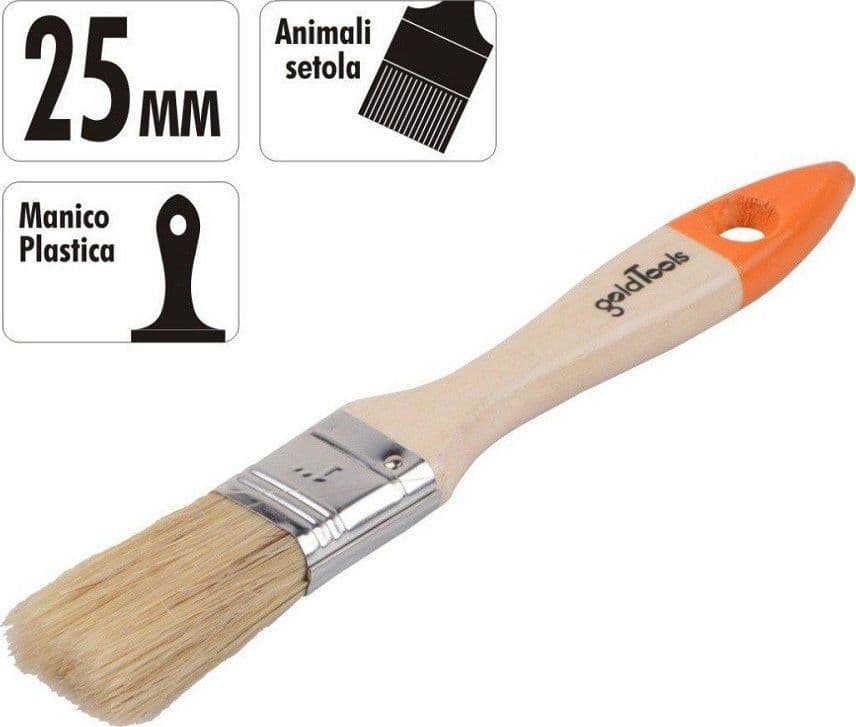 PENNELLO PIATTO DA 1" 25 MM PENNELLESSA PER PITTURA VERNICIARE DIPINGERE 90261 - 3