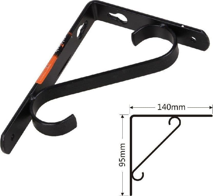 SET 2 PZ REGGIMENSOLA SUPPORTO STAFFA ANGOLIERE RINFORZO 140 X 95 MM NERA 91284 - 2