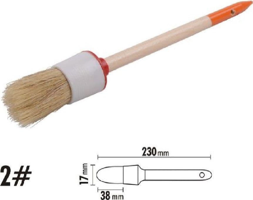 PENNELLO PITTURA MANIGLIA IN LEGNO SETOLE NATURALI A TESTA TONDA 38 MM 2" 90289 - 2