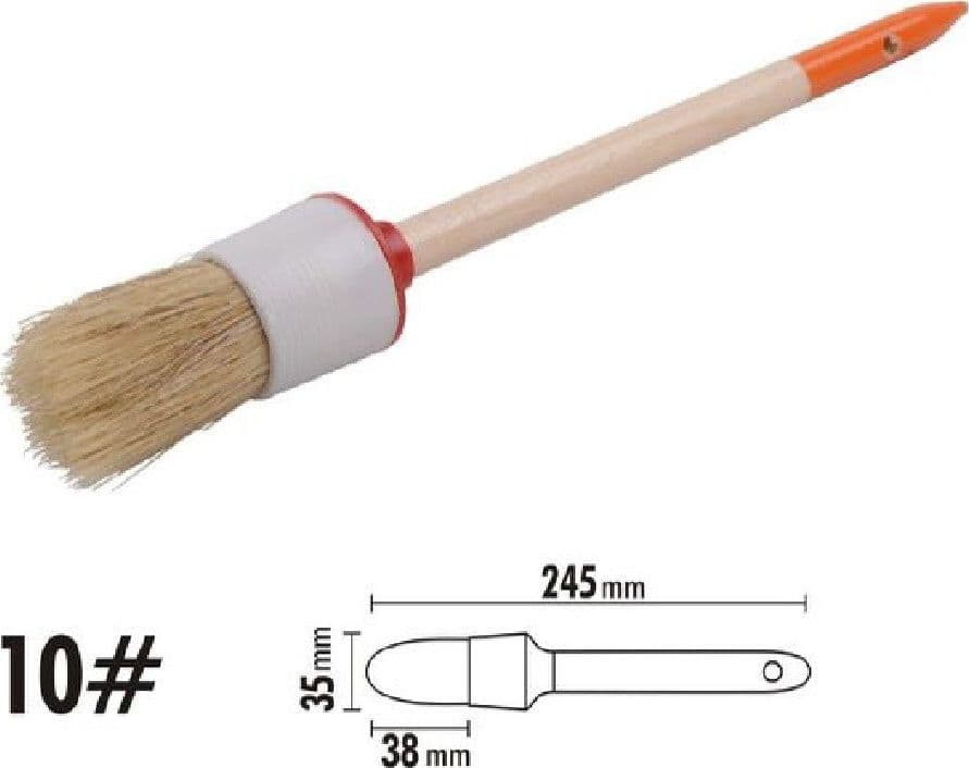PENNELLO PITTURA MANIGLIA IN LEGNO SETOLE NATURALI A TESTA TONDA 38 MM 10" 90293 - 2