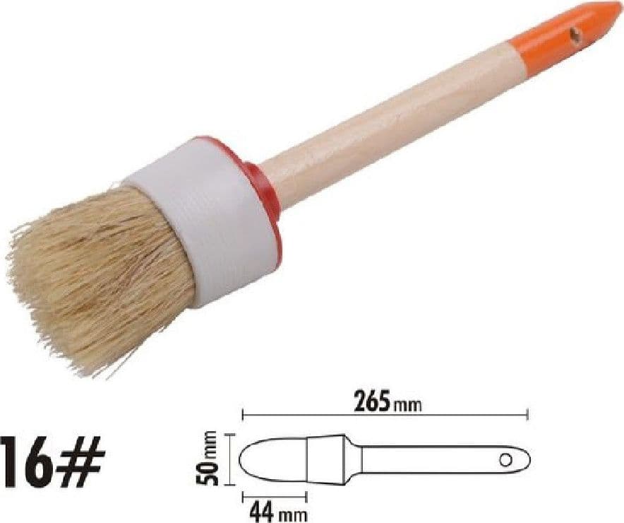 PENNELLO PITTURA MANIGLIA IN LEGNO SETOLE NATURALI A TESTA TONDA 44 MM 16" 90296 - 2