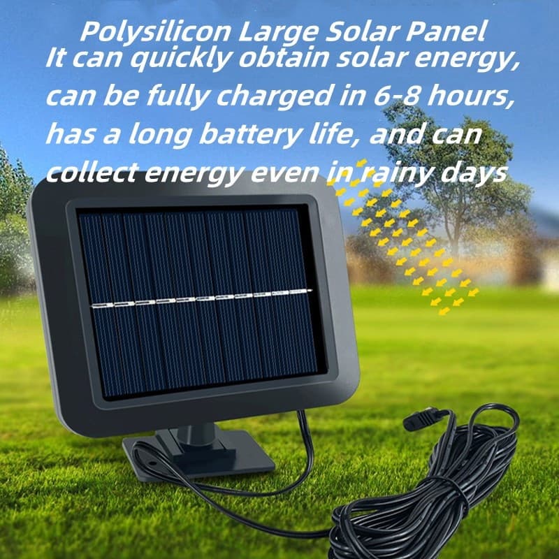FARO PROIETTORE CON PANNELLO SOLARE SENSORE MOVIMENTO TELECOMANDO 128 LED 6 COB - 6
