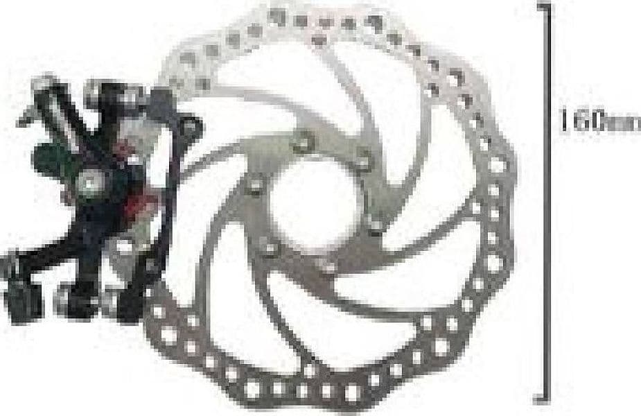 SET FRENO A DISCO 16 CM CON PINZA MECCANICA PER BICI BICICLETTA RICAMBI ZX-9918 - 3