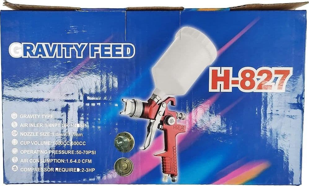 PISTOLA PER VERNICIARE A SPRUZZO HVLP AEROGRAFO CON UGELLO DA 1,4MM COPPA 600CC - 10