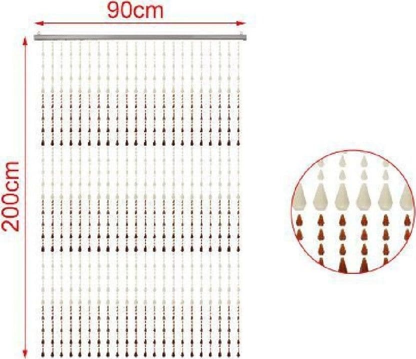 TENDA PER PORTA MOSCHIERA CON PERLINE COLORATE CON SUPPORTO 90 X 200 CM 2002915 - 2