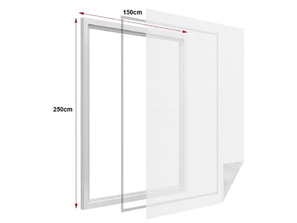 ZANZARIERA UNIVERSALE FINESTRA BIANCA ADESIVA CON VELCRO 150X250CM INSETTI 12923 - 3