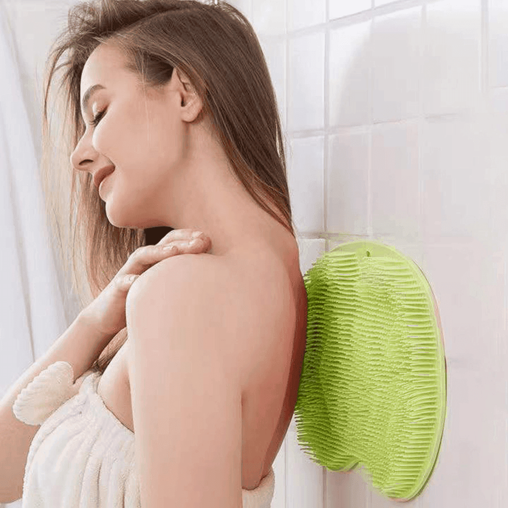 TAPPETO SPAZZOLA PIEDI SCHIENA SCRUBBER BAGNO ANTISCIVOLO TAPPETINO DOCCIA 30X22 - 2